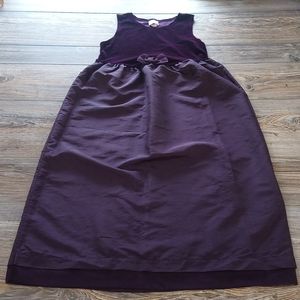 Vintage Purple Bow Detail Velvet Silky Lined Formal Dress
